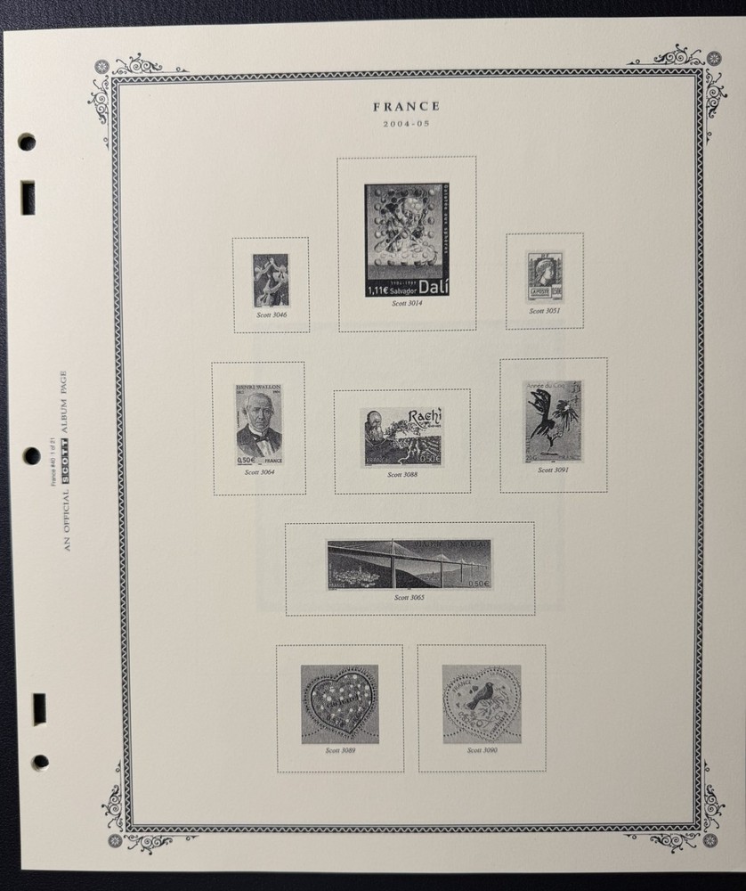 Scott France Stamp Album Supplement #40 Pages 1 - 21 - No Stamps