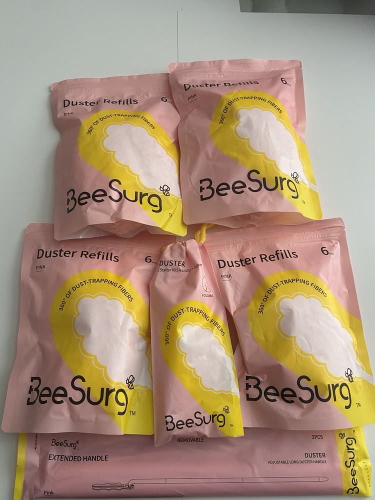 BeeSurg Duster Refills Bundle 6 Pack x4 + Handle Dust Cleaning Kit NEW