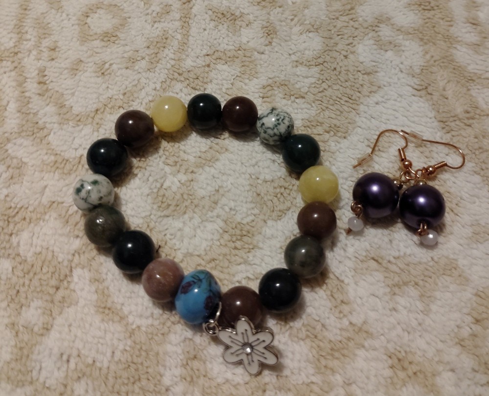 Two Sets Handcrafted Bracelets With Earrings (Fits Most)