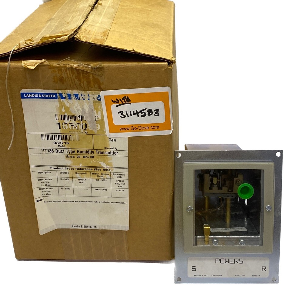 NIB Siemens Powers Controls 20-80% RH Duct Type Humidity Transmitter 186-0089