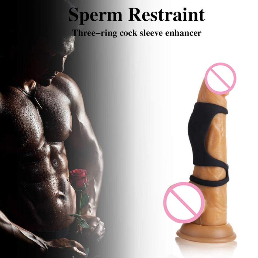 Penis Extender Enlarger Sleeve-Ring-Reusable Condoms Delay Ejaculation for Men