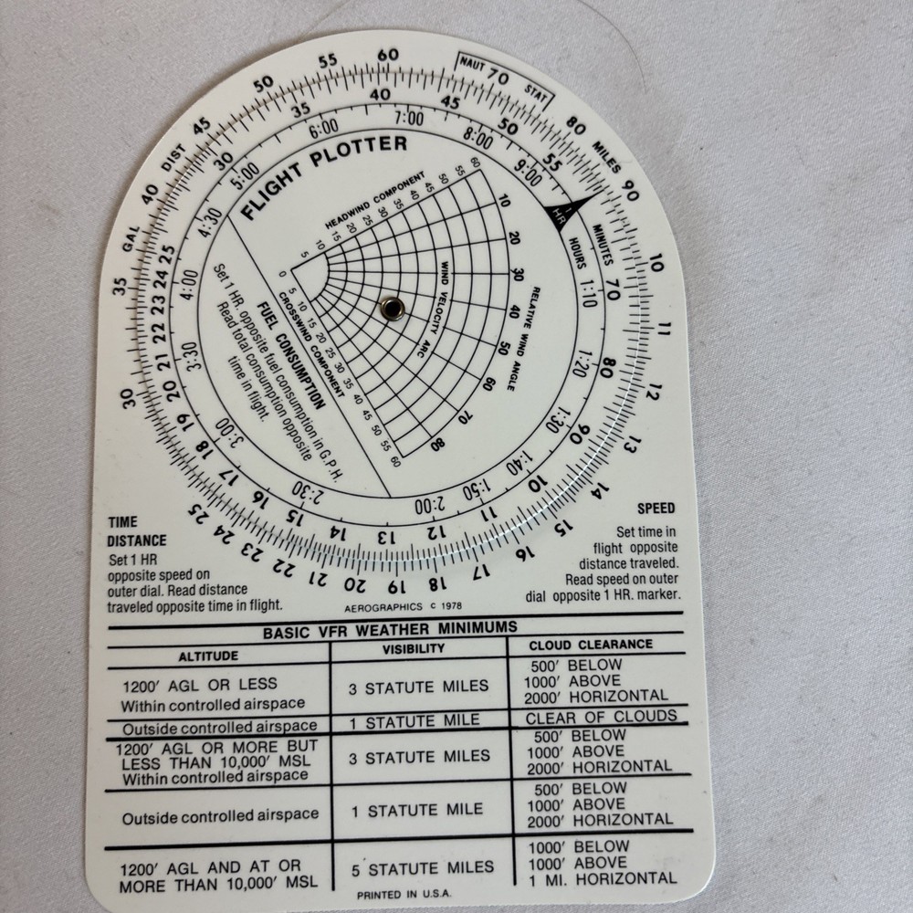 NAVTRONIC "EXPLORER" FLIGHT COMPUTER ORIG Case, OP Manual, Flight Plotter WORKS!