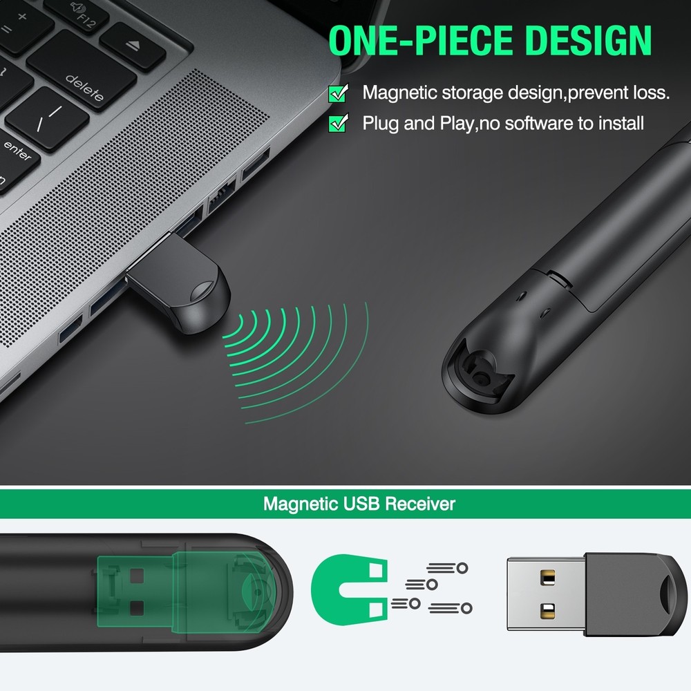 Laser Pointer for Presentations, Wireless Presenter Clicker for PowerPoint Slide