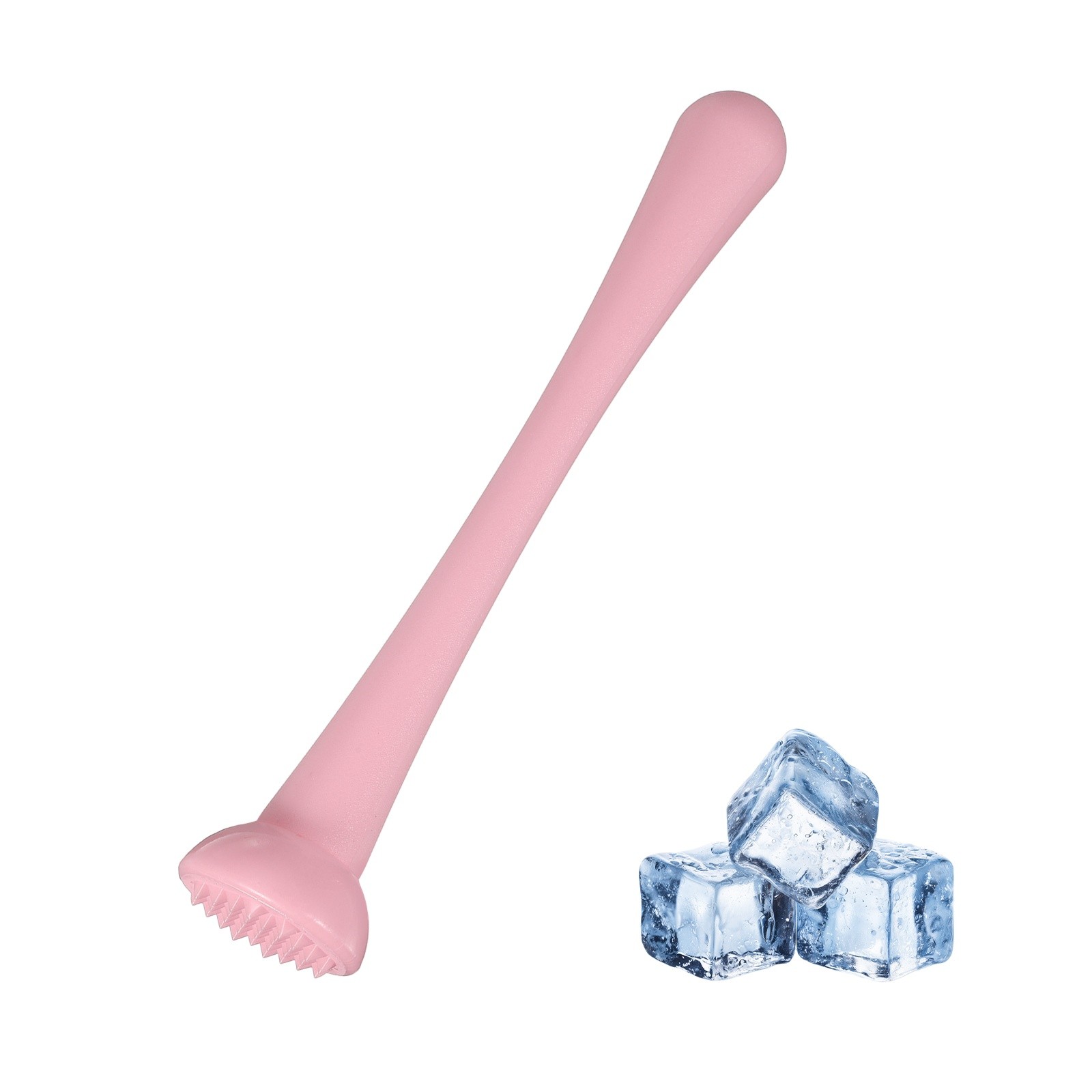 Cocktail Muddler, 8 Inch PP Drink Muddler, Pink (Thin)