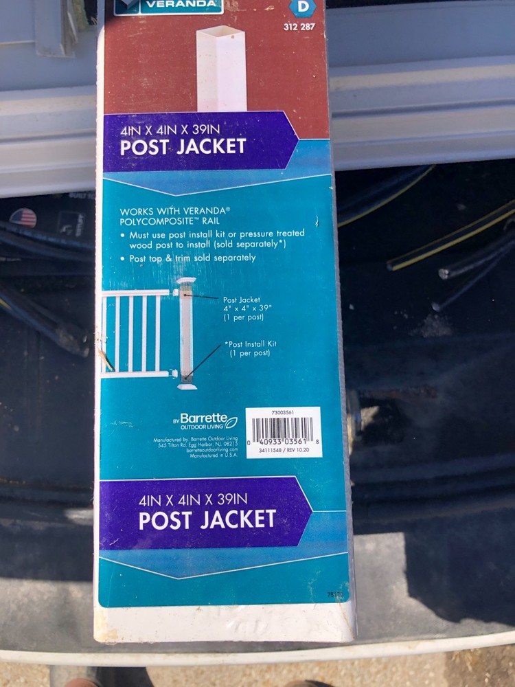 Veranda Fence Post jacket 4"x4"x39"- New