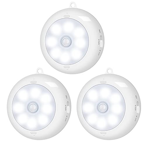 Motion Sensor Light Indoor, LED Night Light Closet 6000K Clean White-3 Pack