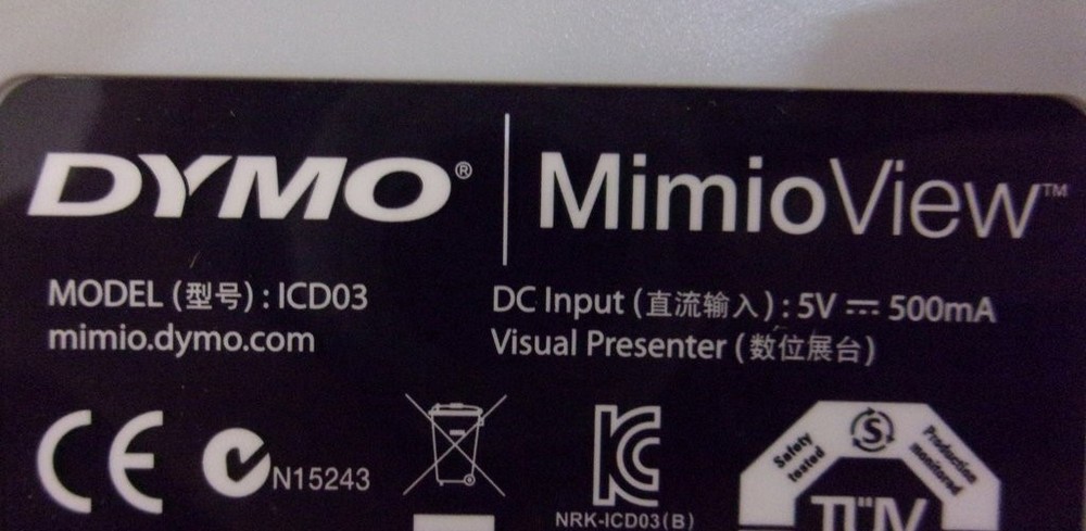 Dymo MimioView ICD03 Flexible HD Camera SEE NOTES