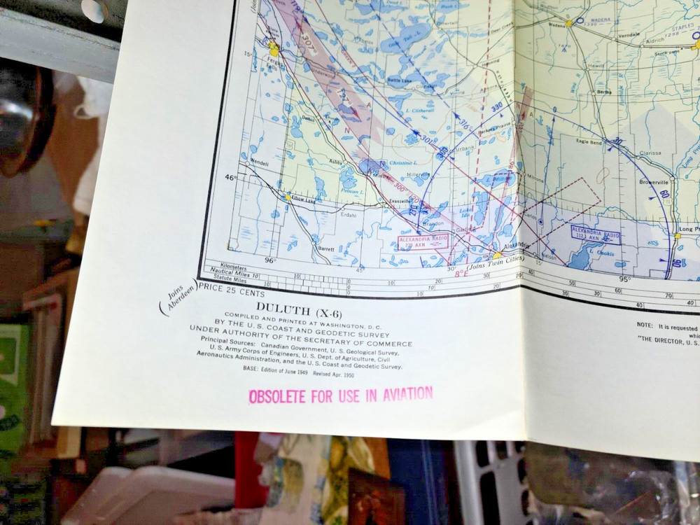 1952 Duluth Aviation Aeronautical Chart Map-Obsolete
