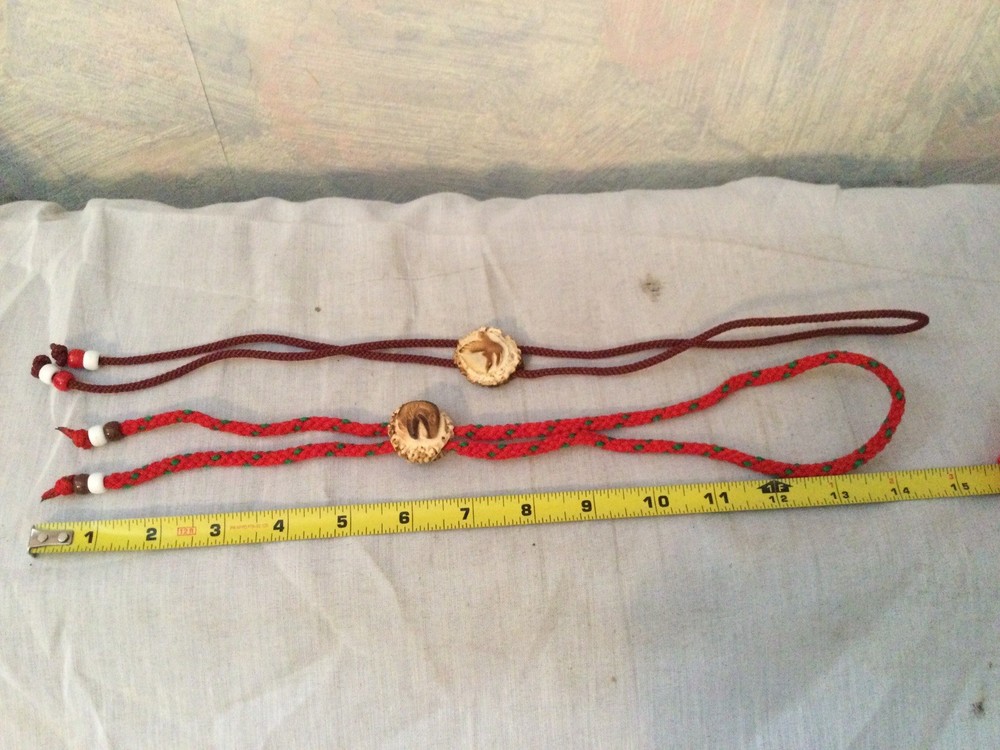 2 Deer Antler Bolo Ties