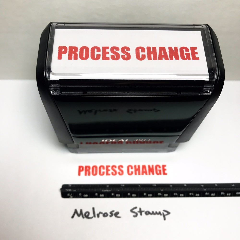 Process Change Rubber Stamp Red Ink Self Inking Ideal 4913