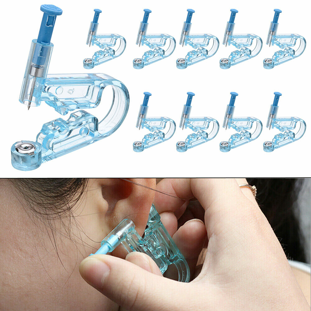 10/20PC Disposable Sterile Unit Ear Nose Studs Piercing Gun Piercer Tool Machine
