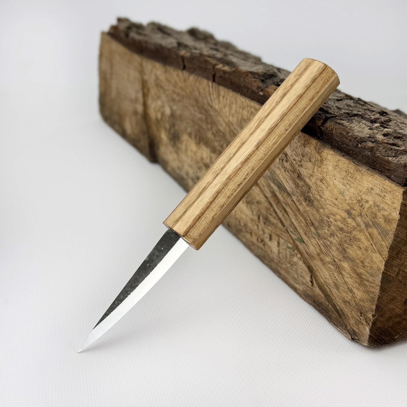 Hand-Forged Sloyd Knife – Carbon Steel Blade, Ash Handle, For Bowl Carving