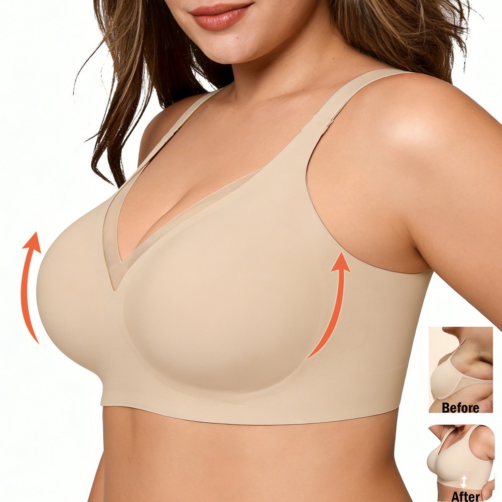 Anti-Sagging Full Coverage Wireless Bras Supportive Bra Push Up Jelly Bralettes