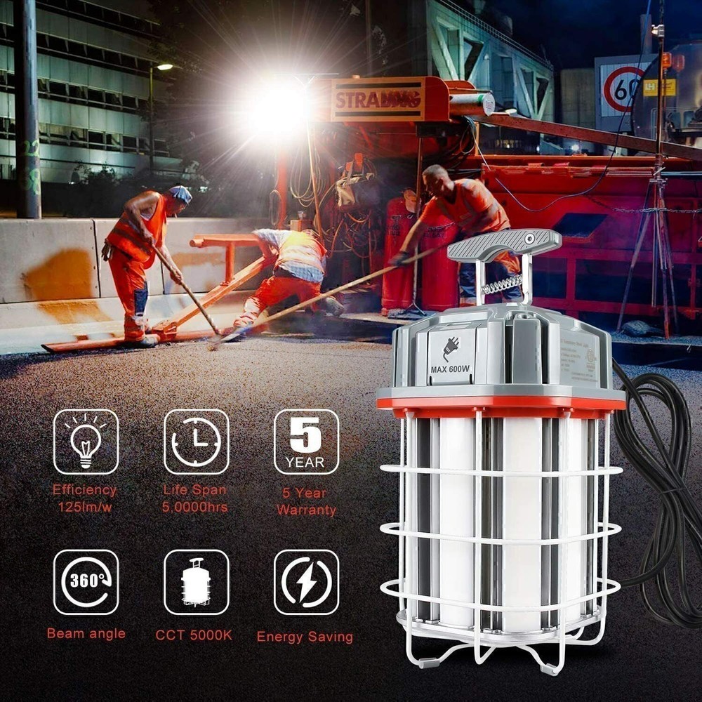 Linkable LED Temporary Work Light 150W Constructions Jobsite Lamp 22500LM 5000K