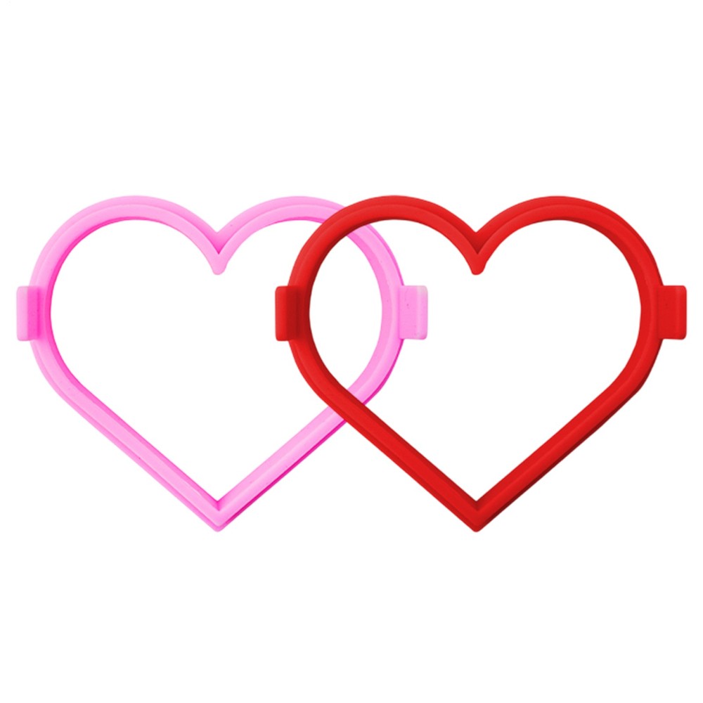 1x Heart Shape Egg Fried Mold Silicone Ring Pancake Ring Kitchen Cooking Tool