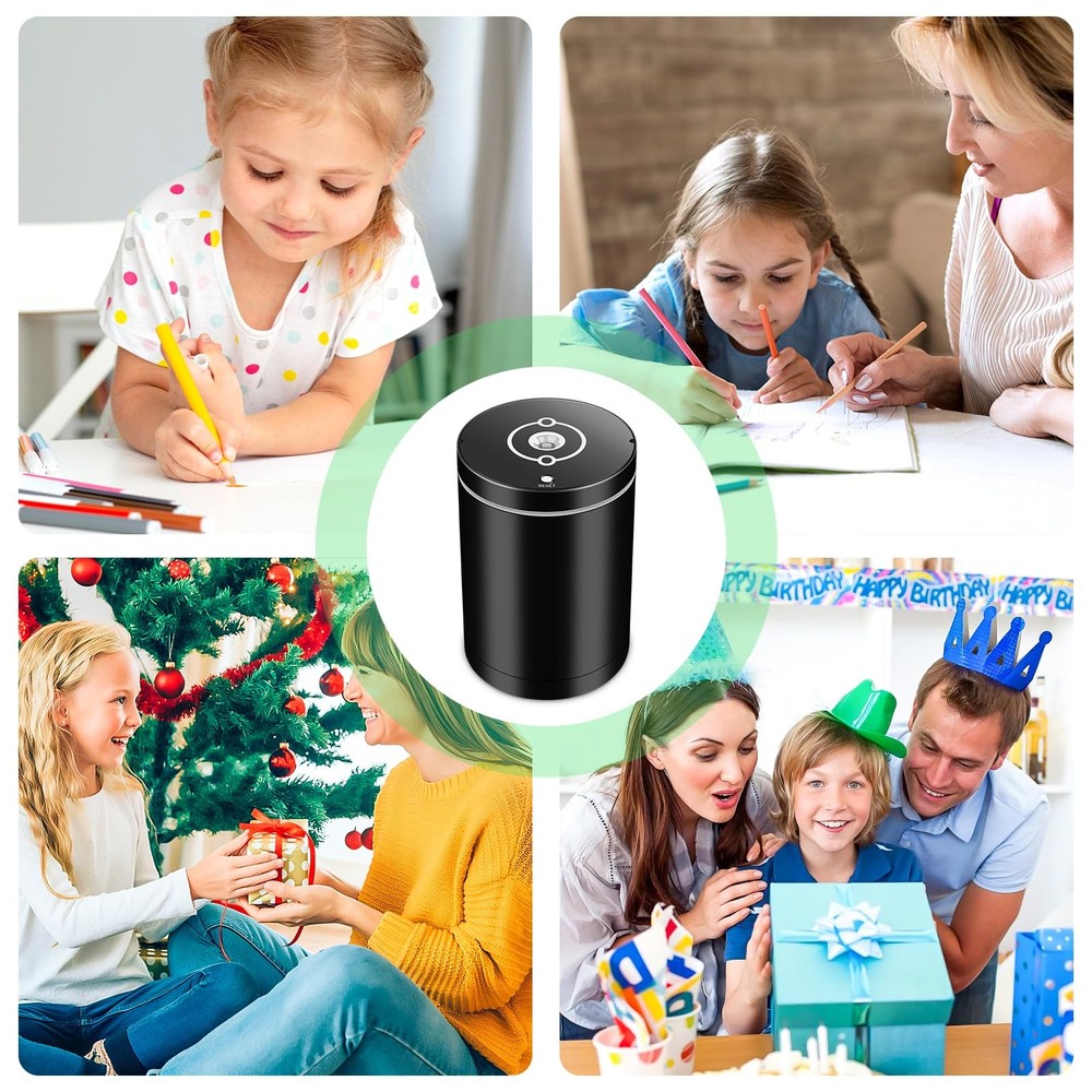 Fully Automatic Electric Pencil Sharpener,Rechargeable Smart Black