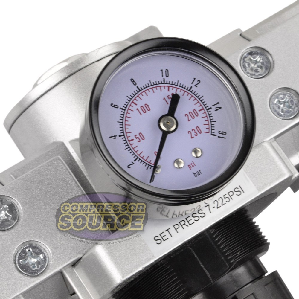 1" Compressed Air Moisture Filter Regulator Oiler Separator Lubricator Combo HD