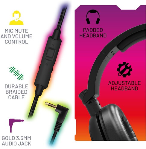 PC Accessory: Wired Headset - 4Gamers C6-100 - LED Light Up: Compatible with PC,