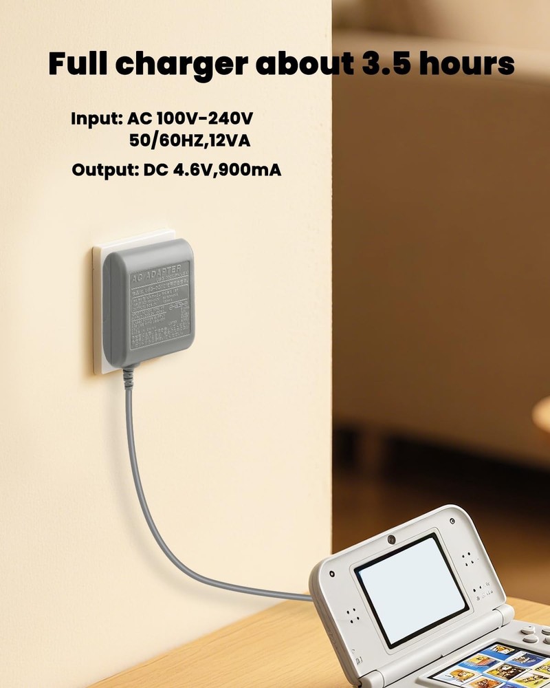 DS Lite Charger Kit Compatible with DS Lite 100240V Wall Plug Adapter with 4 ...