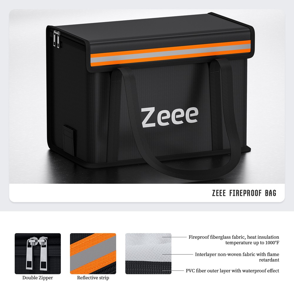 Zeee Large Capacity Lipo Battery Bag Fireproof Explosionproof Guard Safe Bag