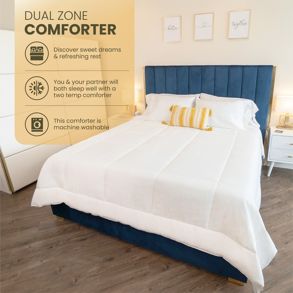 QUEEN KÖMFORTE Dual Zone Couples Comforter – Two Temperature Duvet Insert 