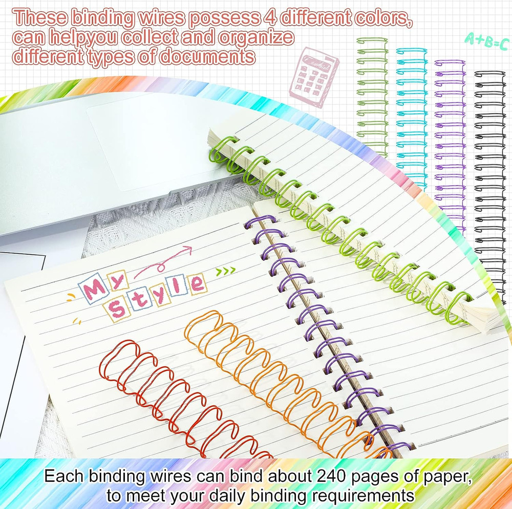 20 Pcs Cinch Wire Binding Wire Twin Loop Wire Binding Spines Spiral Ring Coil