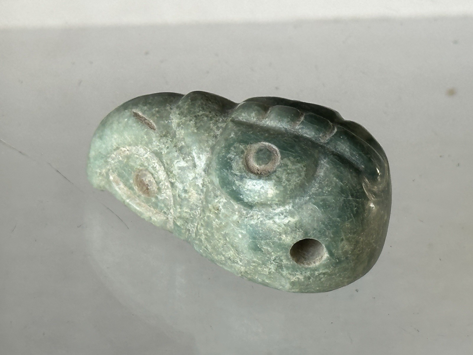 EXCEPTIONAL PRE-COLUMBIAN BIRD EFFIGY MAYAN JADE PENDANT FIGURINE IDOL MAYA, COA