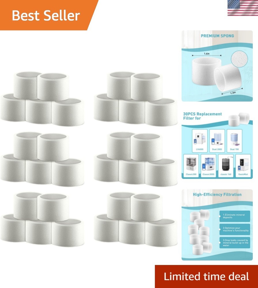 30-Pack LEVOIT Compatible Humidifier Filters - Enhanced Air Quality & Efficiency