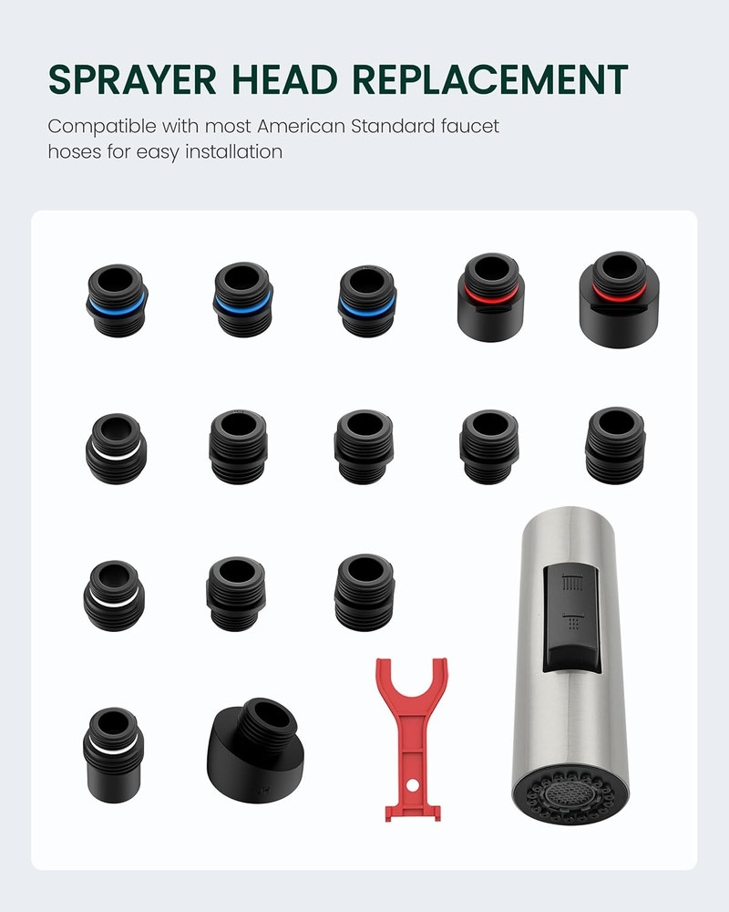 Metal Kitchen Faucet Head Replacement, 2-Mode Pull down Kitchen Faucet Spray Hea