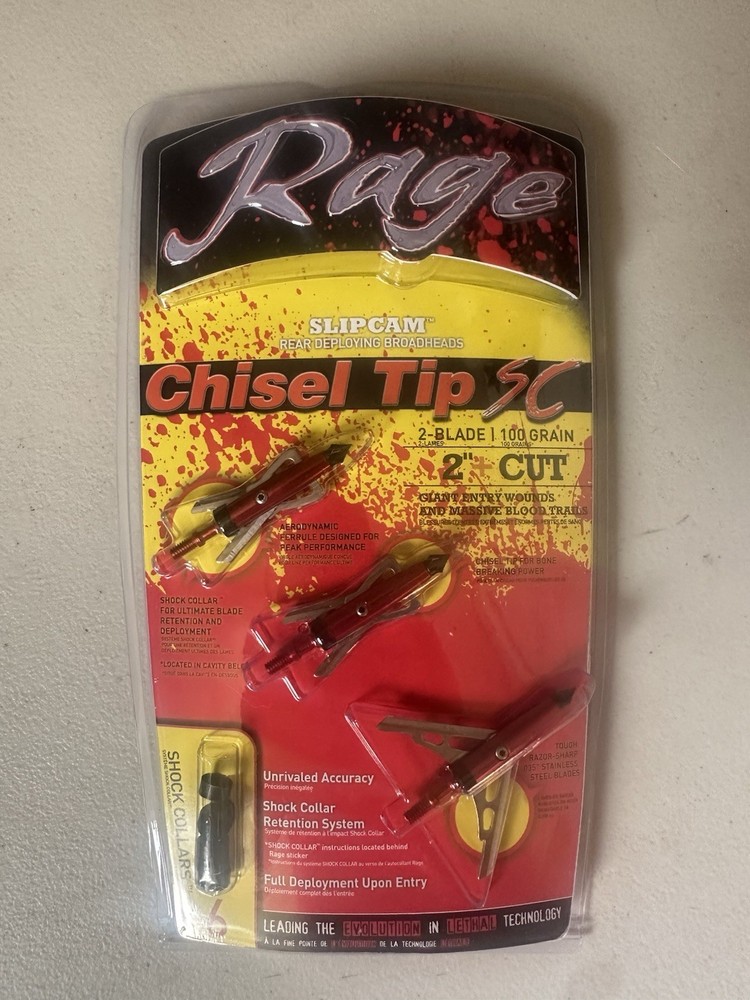 Rage Chisel Tip 2 Blade Broadheads 100 Grain