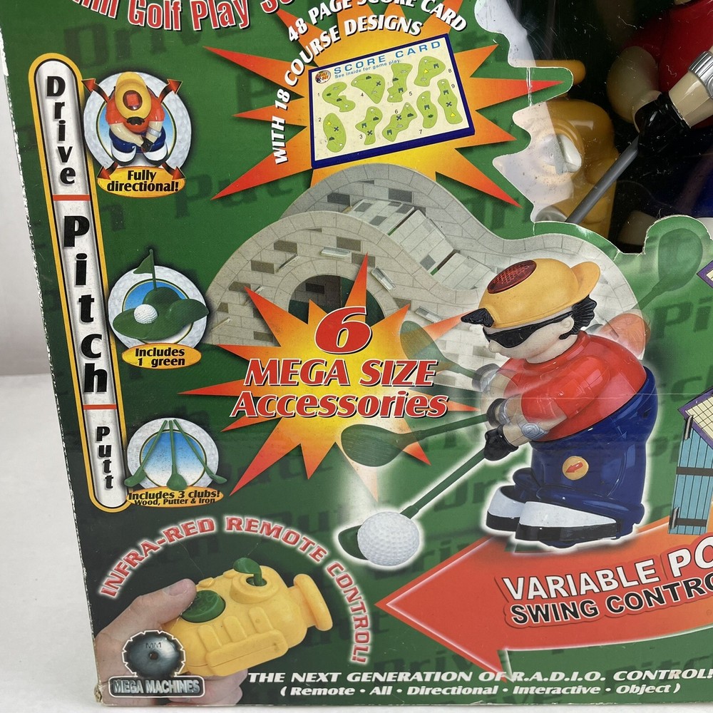 Vintage Golf Boy Mini Play Set 6 Mega Accessories Remote Control Mega Machines