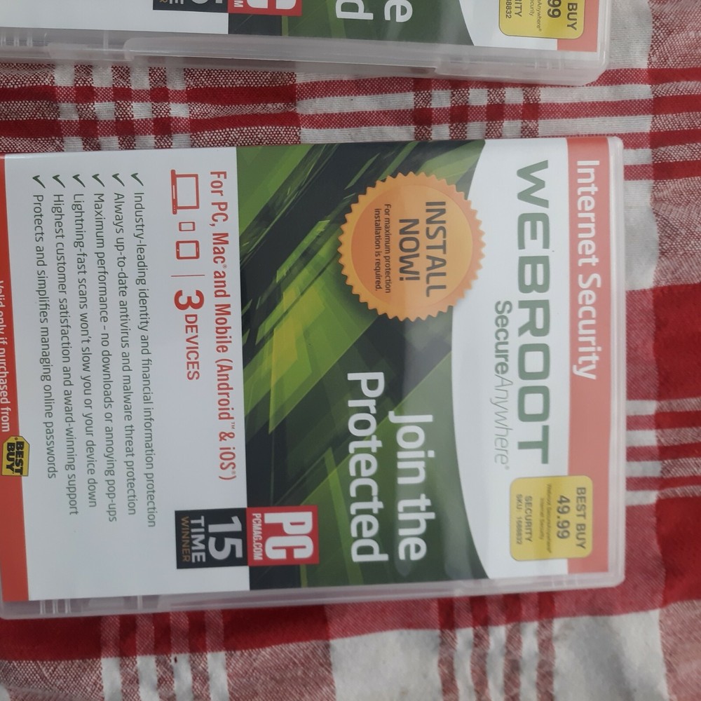 Webroot Secure Anywhere Internet Security 2 Copys OPENED but UNUSED