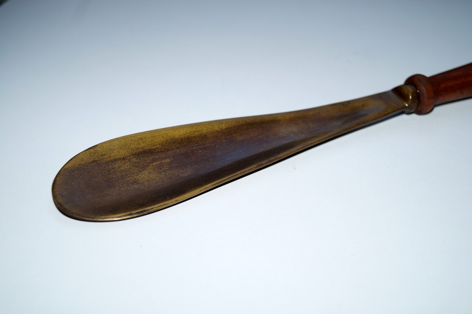 Antique Shoe Horn Solid Brass Wooden Handle Vintage Nautical Style Handmade