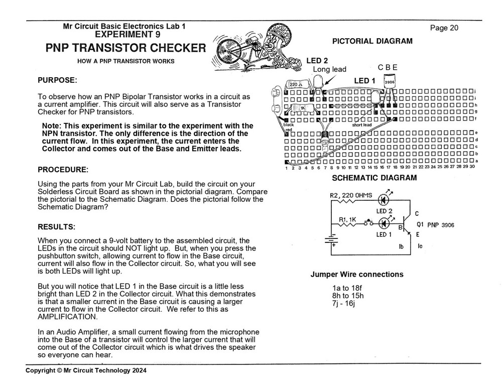 MC1-09 ** Mr Circuit Science ** Experiment Kit -How An PNP Transistor Works