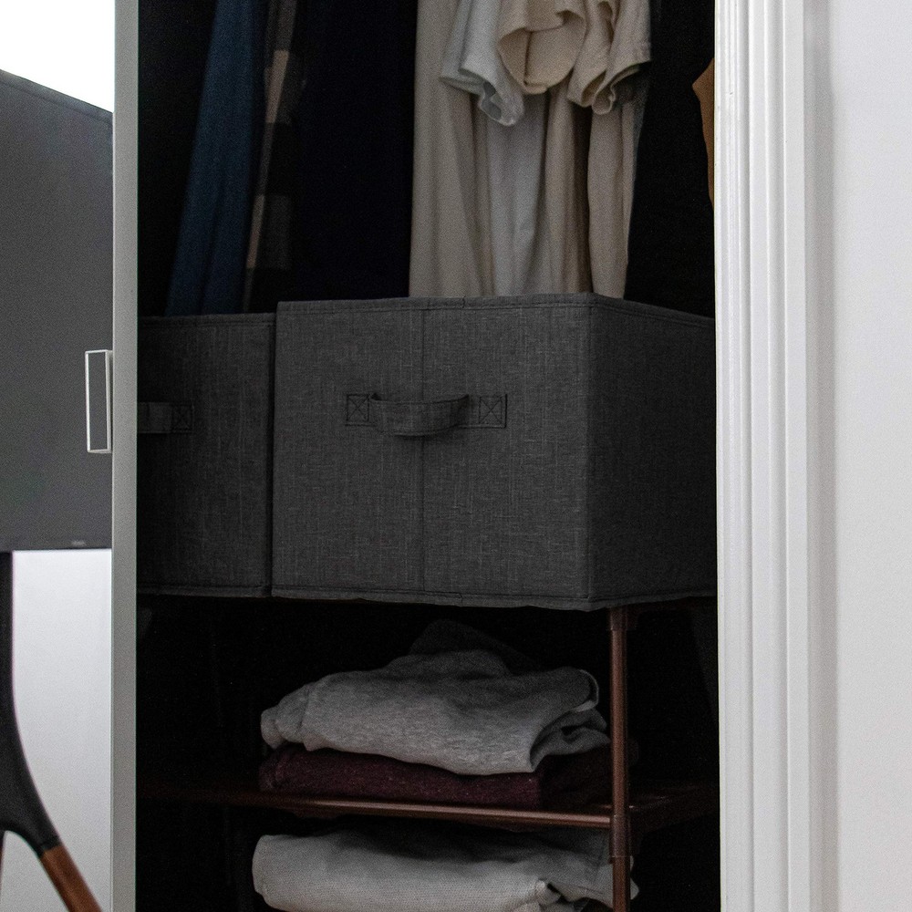 Storage Baskets - 4 Pack - Sturdy Large Fabric Bins | Foldable Organizing Bas...