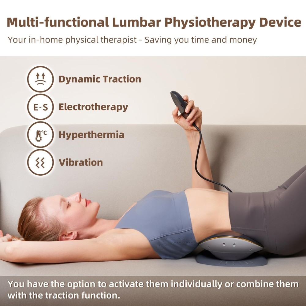 Electric Lumbar Traction Device, Multifunctional Back Traction Device with Dy...