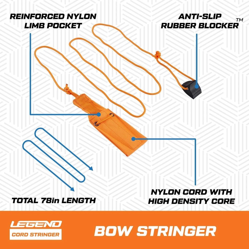 legend cord bow stringer - traditional limbsaver stringing tool for recurve bows