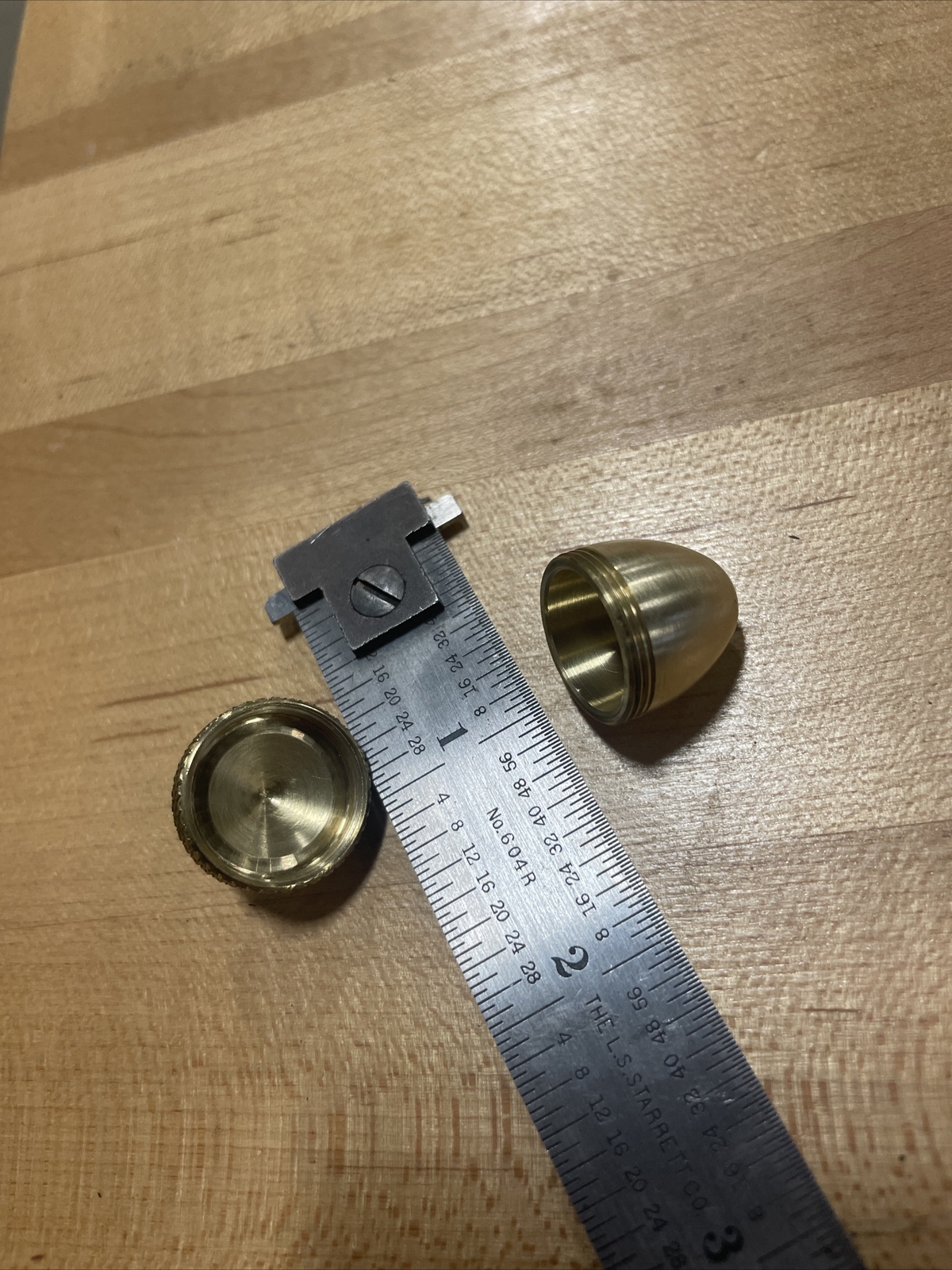 ACORN pendant , Vial , Pill box opens, unscrew top, Canister. Solid Brass