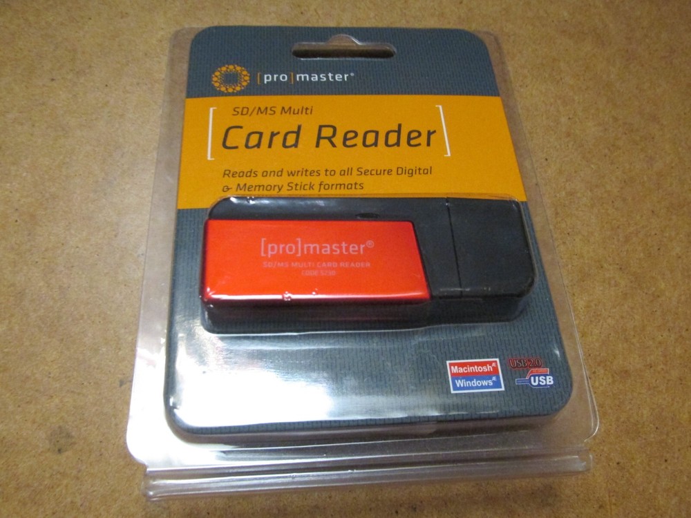 Pro Master SD/MS Compact Multi Card Reader Code 5230 USB Stick Style