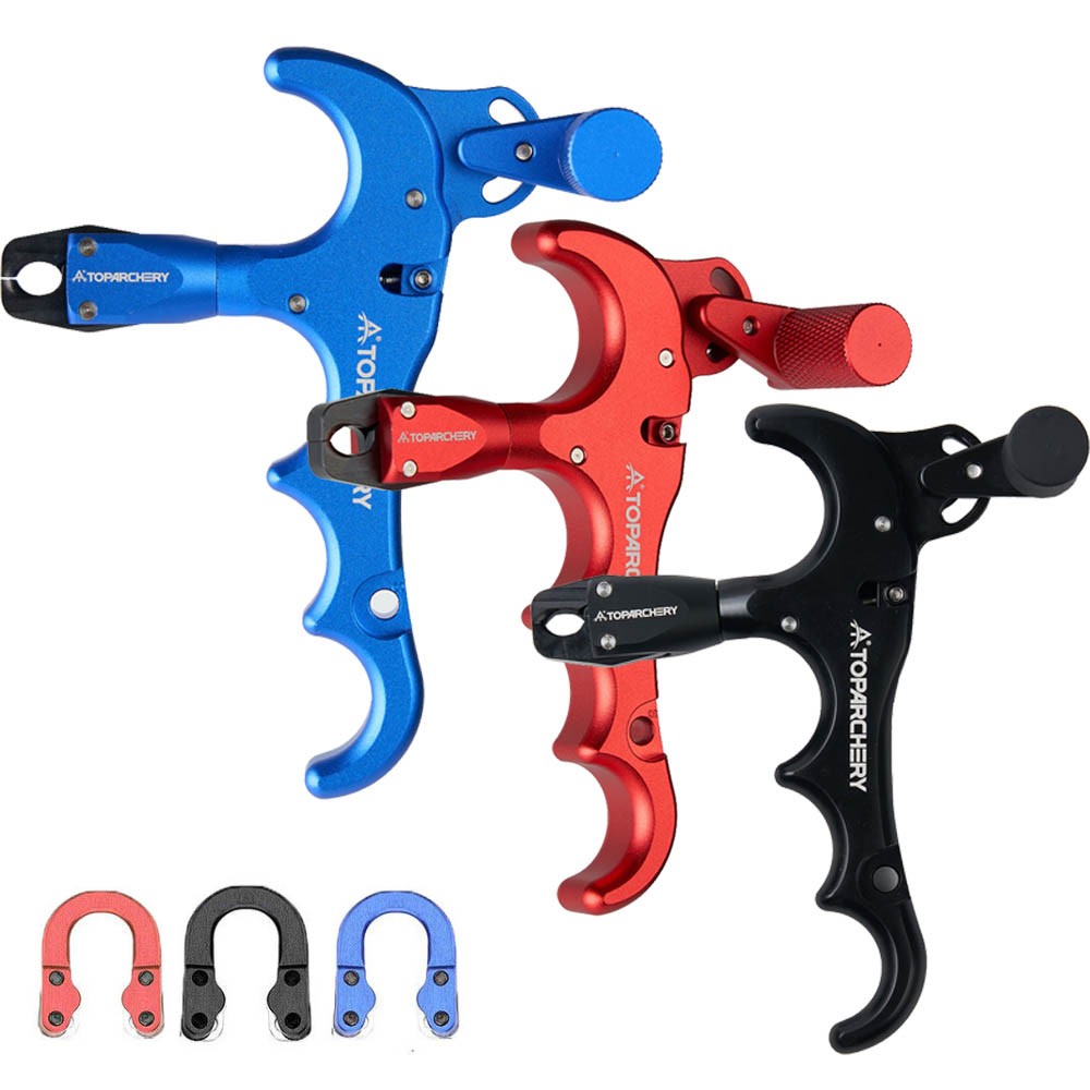 Adjustable 4-Finger Archery Compound Bow Release Can Rotate 360° Thumb Release