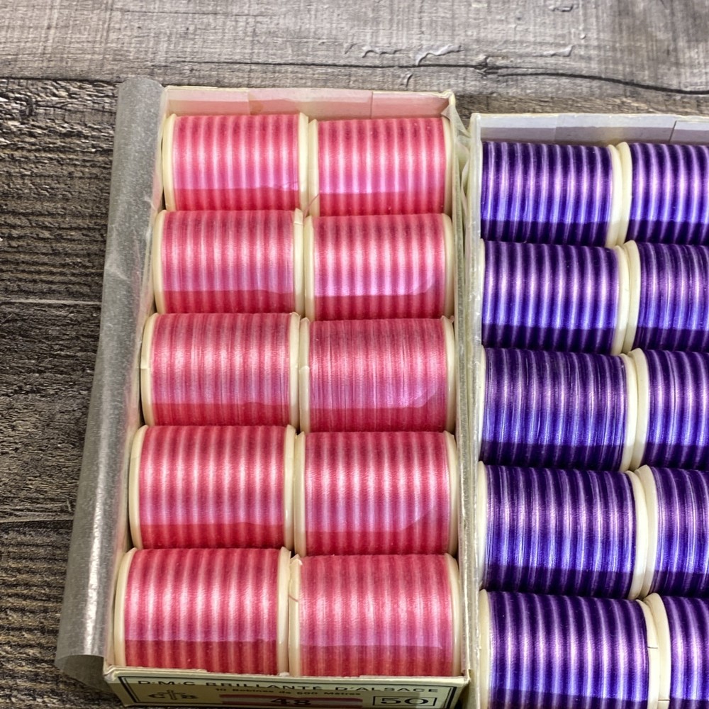 DMC Machine Embroidery Thread 5 Boxes 48 Spool Multi Color Blend #48, 114, 52, 9