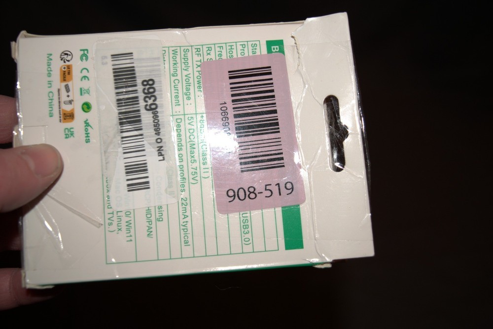 Bluetooth 5.3 USB Adapter Dongle for PC Windows 11 10 8 Open Box