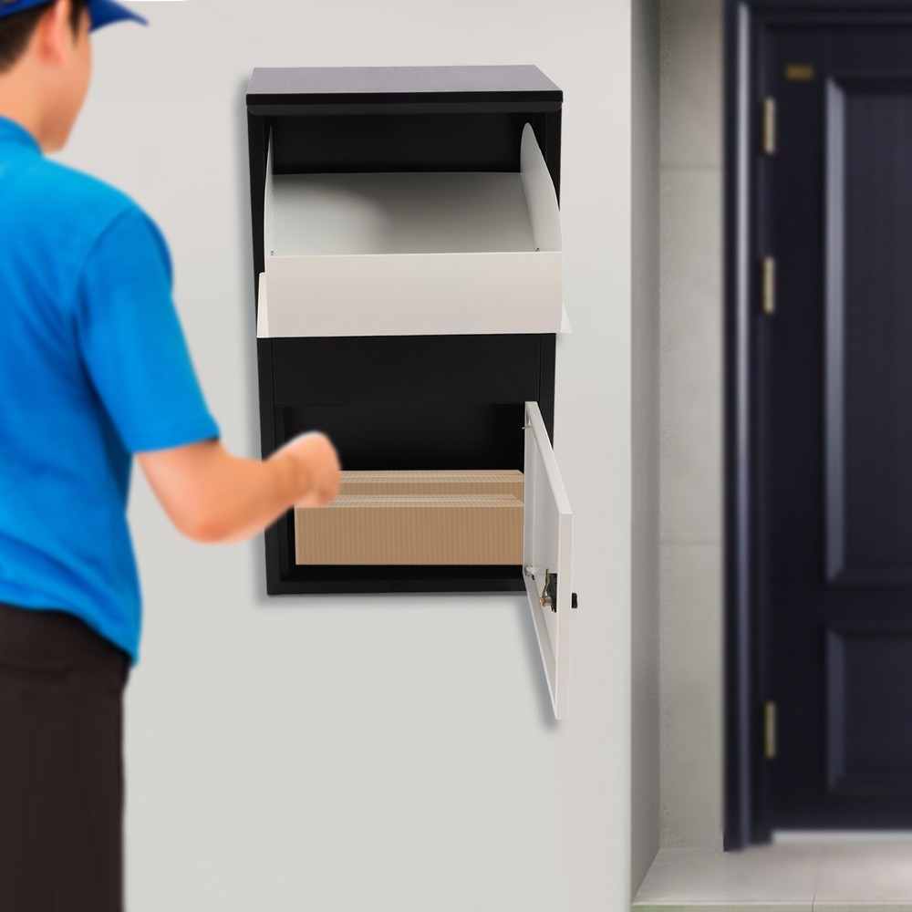 Password Lock Parcel Delivery Box Key Lock Package Drop-Off Box W/ 2* Keys NEW