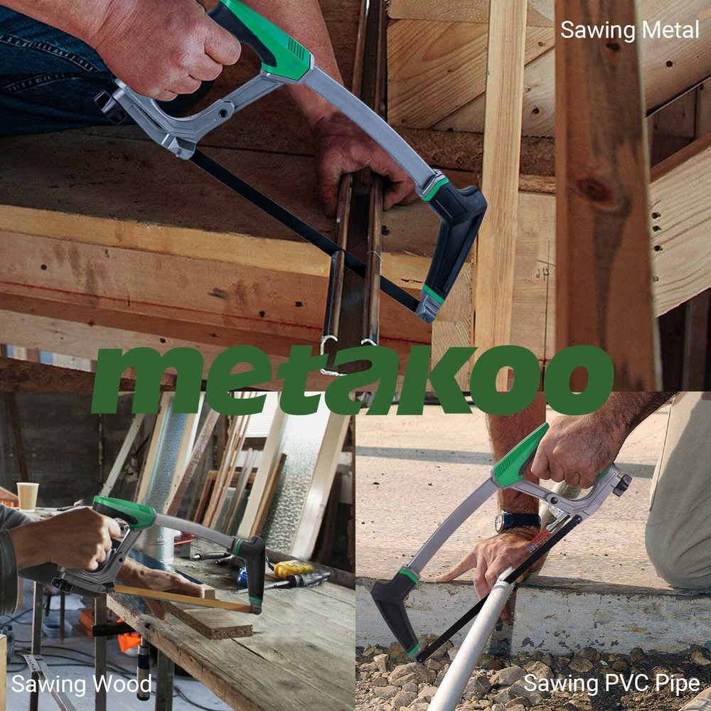 METAKOO Hacksaw Frame Set, Standard and Mini Hacksaw, 12" Replaceable Blade