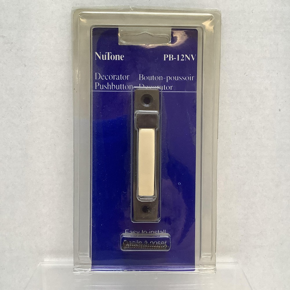 2-Pack NuTone PB-12NV Plastic Rectangular Door Bell Decorator Push Button 16 V