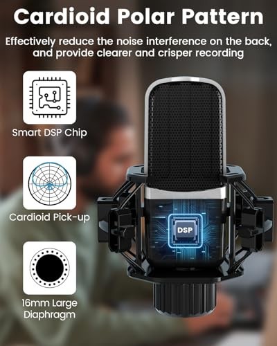 Podcast Equipment Bundle - V8 Audio Interface, BM800 Condenser Mic for Streaming