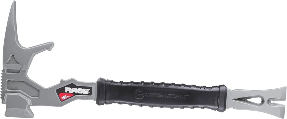 Powerbuilt 15 Inch Multi-Function Demolition Tool, Hammer, Nail Puller, Magnetic