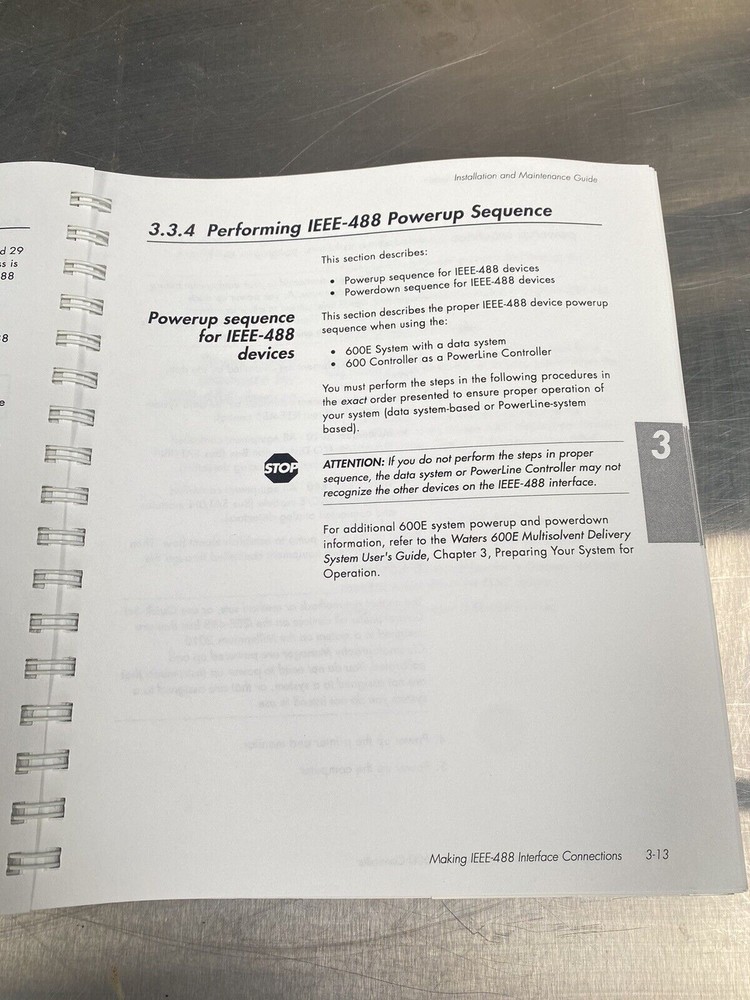 Millipore Waters 600E Multisolvent Delivery System - Users Guide / Manual