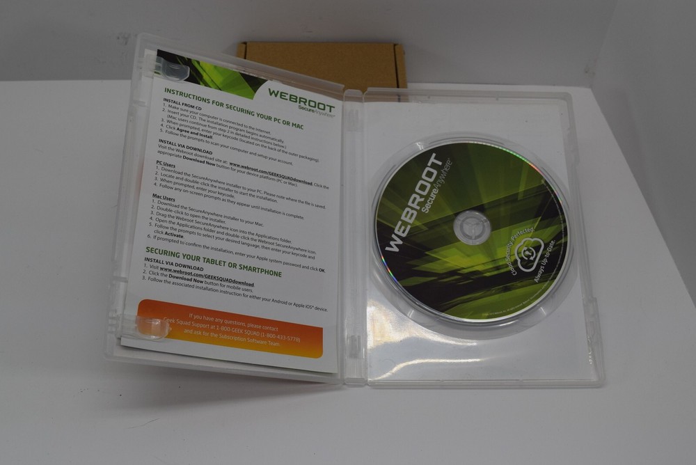 WEBROOT Secure Anywhere Advanced Security for an Online World Mac & Win Open Box