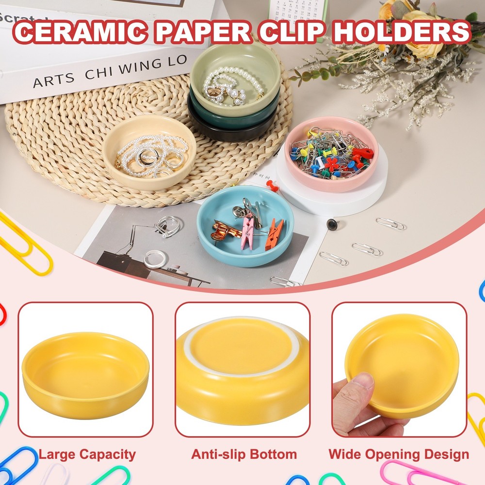 Round Paper Clip Holders, Yellow